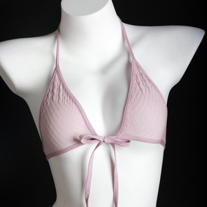 Ensemble de lingerie sexy 3 pièces en jersey de polyester violet clair, costume féminin, type fille mignonne, tentation - Product Image 1