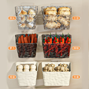 GREENSIDE Nouveau panier de rangement à ventouse pour oignon vert, gingembre et <span class=keywords><strong>ail</strong></span>, cuisine, fixation murale sans perçage, petit format suspendu - Product Image 3