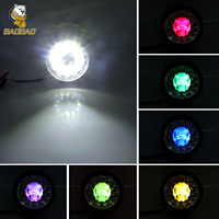 BAOBAO LIGHTING Mini phare de conduite cercle crâne RVB Stroboscope LED pour moto CG 125 CD70, accessoires de décoration pour moto