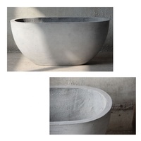 Pot Bunga Oval Besar dari Beton Ringan & Fiberglass untuk Rumah & Taman, Pot Tanaman Semen untuk Lanskap Taman