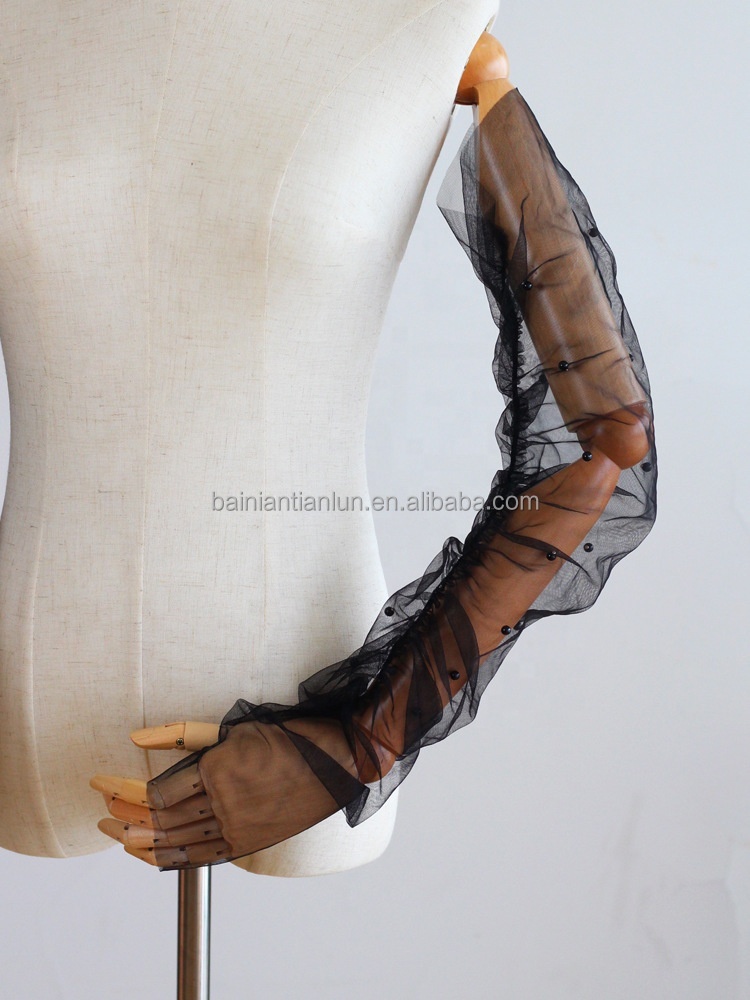 QEDBOJE Damen Fingerlose Spitze Handschuhe – Kurze Spitzenhandschuhe Mit Blumenmuster Für Hochzeit & Ball
