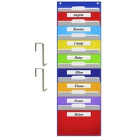 Organisateur de rangement pour magazines de bureau à suspendre sur la porte, sac de rangement pour dossiers en tissu polyester avec 10 grandes poches