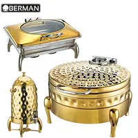 Factory price restaurant equipment durable food warmer hammered chafer induction buffet chafing dish hot pot for wedding