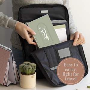 Organizador de planificador semanal A5 2024, Agenda mensual anual con tapa dura, Flexible cubierta, papel, notas, páginas, encuadernación de alambre - Product Image 5