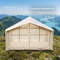 Tente de glamping professionnelle en tissu 420D, grande tente gonflable automatique de luxe, imperméable, portable, pour le camping en plein air, abri épais résistant à la pluie