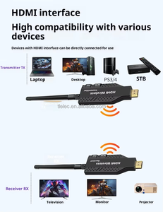 เครื่องส่งสัญญาณไร้สายความละเอียดสูง 4K 4 TX 1 RX ตัวเครื่องโลหะ ระยะส่ง 50 เมตร เสียงสเตอริโอ รองรับการเชื่อมต่อหลายคู่ 5v <span class=keywords><strong>ราคา</strong></span>สุดคุ้ม - Product Image 6