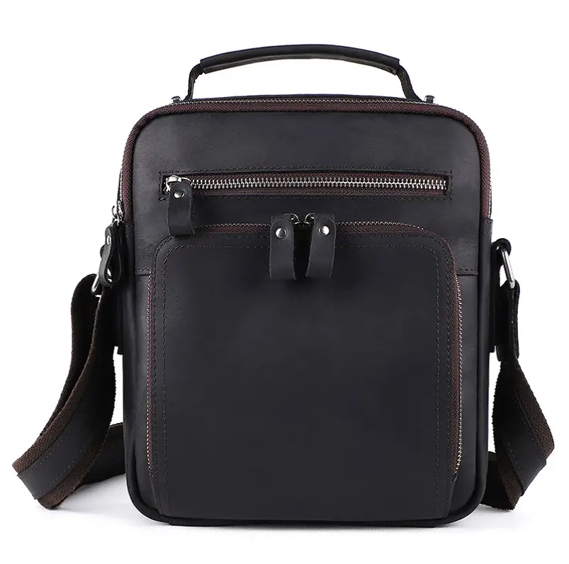 Wholesale Custom Genuine Leather Men Small Shoulder Crossbody Bag Everyday Casual Travel Messenger Bag For Men
