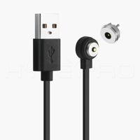 HYTEPRO M523 Rundes 2-Pin Magnetisches Ladekabel, Schwarz 1M TPE Flachkabel, USB A Stecker, RoHS für Wearables Medizinische IoT-Geräte