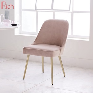 Restaurant moderne à manger sedie doré en acier inoxydable jambes tissu velours couvre chaise de salle à manger - Product Image 2