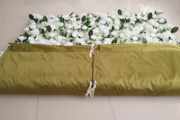Dinding Bunga Artifisial Putih Klasik 8ft X 8ft Campuran Poliester Buatan Tangan Dekorasi Pernikahan Dapat Digunakan Kembali