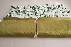 Fondo de Pared de Flores Artificiales Blancas Clásicas de 8 pies x 8 pies, Mezcla de Poliéster Hecha a Mano, Reutilizable, Decoración para Bodas - Product Image 3