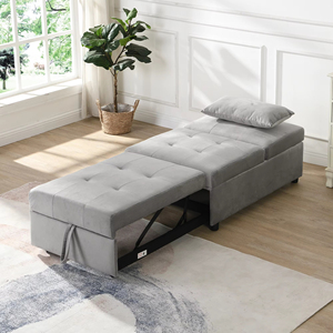 Divano Letto Pieghevole Reclinabile 1 Posto Grigio Scuro Personalizzabile per Casa, <span class=keywords><strong>Hotel</strong></span> e Soggiorno - Arredamento Moderno Multifunzione - Product Image 2