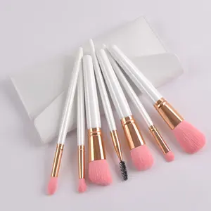 Cao Cấp Tổng Hợp 7Pcs Trang Điểm Bàn Chải Thiết Lập Nền Tảng Khuôn Mặt Bột Eyeshadow Make Up Bàn Chải Với PU Da Mỹ Phẩm Túi