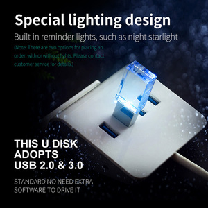 Biểu tượng tùy chỉnh pha lê rõ ràng LED ánh sáng Pendrive Memory Stick 1 GB USB Key 2GB 8GB 16GB 32GB 64GB món quà cưới USB <span class=keywords><strong>Flash</strong></span> <span class=keywords><strong>Drive</strong></span> - Product Image 3