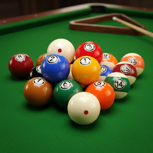 Ensemble complet standard de 9 boules de billard colorées en cristal pour le divertissement à domicile - Product Image 1
