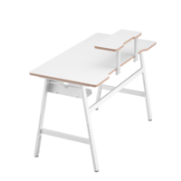 Bureau personnalisé au design simple Table d'étude ajustable et convertible avec cadre en métal et dessus en bois