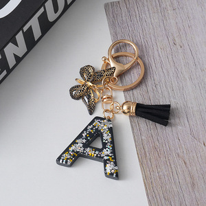 A B C 26 Letters Black Butterfly <strong>Tassels</strong> <strong>Key</strong> Chain Woman Bag Metal <strong>Key</strong> Chain <strong>for</strong> to Prevent Loss Car Keychain Promotional Gifts - Product Image 6
