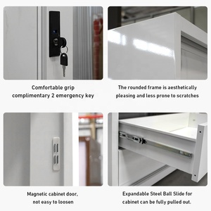 Armoire en acier imprimée sur mesure à 3 portes avec <span class=keywords><strong>tiroir</strong></span>, miroir et <span class=keywords><strong>porte</strong></span> coulissante, placards métalliques de Chine pour chambre et salon - Product Image 4