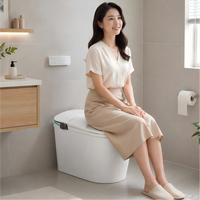 WC intelligent à économie d'eau, à double chasse, monobloc, à poser au sol, pour une utilisation résidentielle et commerciale durable