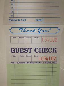 Libreta de Comandas TM-G3674 con Tinta Transparente, 2 Partes, para Restaurante, 50 Juegos, Tarjetas Numeradas Desprendibles, Factura en Cartón Repujado - Product Image 3