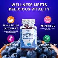 Suiker-vrije fruitachtige fruit-pectine slaapgummies met melatonine, 5-HTP, magnesium & L-theanine voor diepe, rustgevende slaap, paarse fles