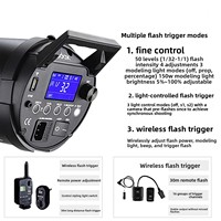 Flash Godox 600DII Deuxième Génération 1200W, Lumière de Studio Haute Vitesse pour la Photographie, Lumière Douce pour Portrait, Nature Morte, Alimentation