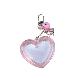 Heart Shaped Transparent Cosmetic Palette with Mirror Dual Color Blush Case Keychain Charm Plastic <b>Makeup</b> <b>Box</b> Unique Shape - Product Image 5