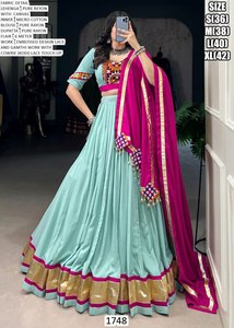 Lehenga Choli Moderno de Diseño con Bordado en Relieve, en Rayón Puro, Ropa Étnica India para Fiestas y Bodas con Pedrería de Alta Calidad - Product Image 6