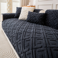 Automne hiver court en peluche antidérapant canapé tapis personnalisé motif rectangulaire couleur unie salon couvre usine en gros