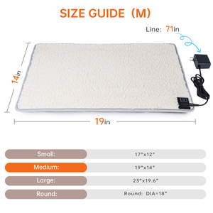 Katzen-Heizmatte - 11 Einstellbare Temperaturstufen und 25 Timer-Optionen, Beheiztes Katzenbett für Innenräume mit Kauresistentem Kabel für Kleine Hunde - Product Image 1