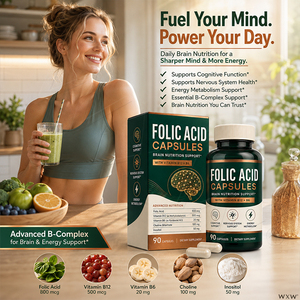 Cápsulas <span class=keywords><strong>de</strong></span> <span class=keywords><strong>Complejo</strong></span> Multivitamínico <span class=keywords><strong>B</strong></span> al por Mayor, Ácido Fólico, VB6, VB12, Colina, Inositol, Suplemento Nutricional Diario para el Equilibrio Mental y Corporal - Product Image 5