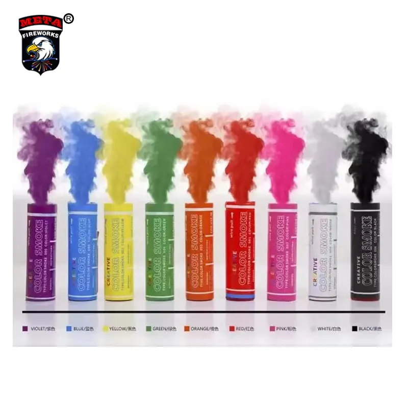 Colored hand granade orange flare photograph wire pull pin sticks smoke grenades rainbow fireworks color smoke bombs