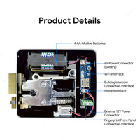 Cerradura Inteligente para Puerta Sinon Ttlock Tuya Wifi con Botón de Desbloqueo, Impermeable para Exteriores, con NFC, RFID y Huella Dactilar