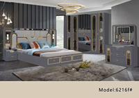 Juego de Muebles de Dormitorio Moderno, Cama Doble de Madera, Dormitorio Principal, Almacenamiento, Estructura de Madera, Juego de Dormitorio Completo Tamaño King