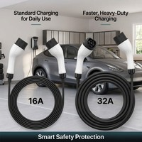 Nouveau câble de charge pour véhicules électriques Type 2 CCS2, 32A 7KW monophasé, 5 mètres, 6mm TPU IP65, compatible avec les bornes de recharge murales CE