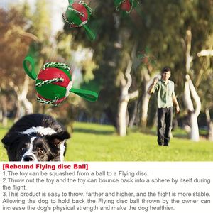 Juguetes para Perros para Jugar al Tira y Afloja al Aire Libre, Pelota Voladora Rebotante, Juguete para Masticar para Perros Agresivos, Pelota Interactiva para Mascotas con Cuerda para Masticar - Product Image 6