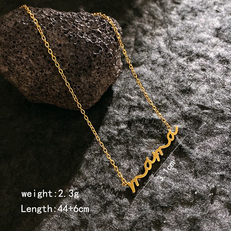 Gold-mama alphabet necklace