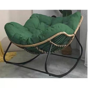 Fauteuil à bascule nid d'oiseau en fer et rotin, style commerce extérieur, 4 pièces, emballage minimal, mobilier de maison et de salon - Product Image 3