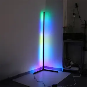 Lampu tabung Led aluminium Modern, lampu tabung Led sudut musik dengan Remote kontrol, aplikasi warna impian cerdas