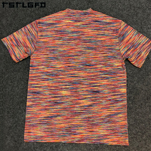 Tissu durable poids léger hommes T-shirts coloré Polyester Spandex t-shirt à manches courtes décontracté sport Gym t-shirts - Product Image 4