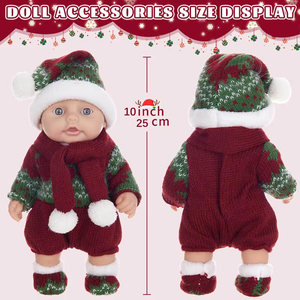 Nueva Muñeca Reborn de 25CM, Muñeca de Goma Suave, Muñeca de Compañía con Temática Navideña, Gorro Tejido, Regalo, Venta al Por Mayor - Product Image 6