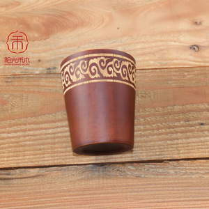 Tasse en bois au design traditionnel chinois, résistante à la chaleur, pour café, idéale pour offrir - Product Image 4