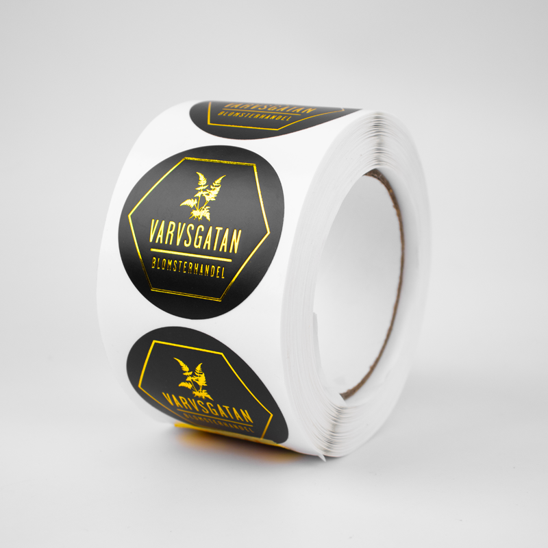 สติ๊กเกอร์นูนสีดำ (เคลือบด้าน + ฟอยล์ทอง)