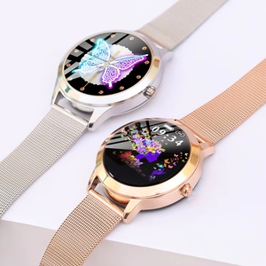 <span class=keywords><strong>Montre</strong></span> connectée en acier inoxydable avec logo personnalisé OEM LW07, <span class=keywords><strong>montre</strong></span> de sport pour femmes, étanche, dorée, TFT, assistant vocal AI, suivi d'activité - Product Image 5