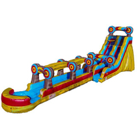 Toboggan aquatique gonflable en PVC de qualité commerciale pour adultes et enfants, longueur et couleur personnalisables, garantie de 3 ans