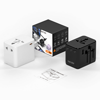 Adaptateur de voyage universel OULIYO-F02-PD45W 4C1A GAN, petit adaptateur de voyage, ports USB, prise universelle multi-types