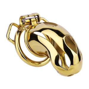 Jaula para Pene Estilo Serpiente Dorada FRRK, Dispositivo de Castidad Masculina, Candado para Pene, Jaula de Castidad de Acero Inoxidable, Juguetes Sexuales BDSM para Hombres - Product Image 6