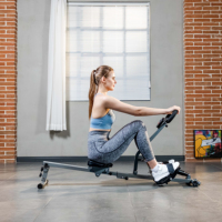 Máquina de Remo con Asiento de Acero y Resistencia Ajustable para Interiores BNcompany, Equipo de Gimnasio Plegable para Uso Doméstico para el Acondicionamiento Físico