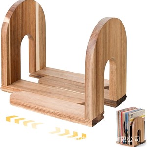 Wooden Retractable Record <b>Shelf</b> <b>Desktop</b> Magazine Organizer Natural Wood Color Single Layer Book Storage Rack - Product Image 1