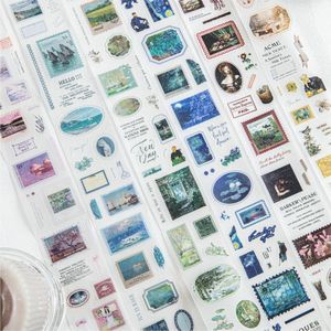 1 rotolo di nastro della serie della collezione di arte della posta romantica fai da te adesivo decorativo per i taccuini letterari romantici - Product Image 3